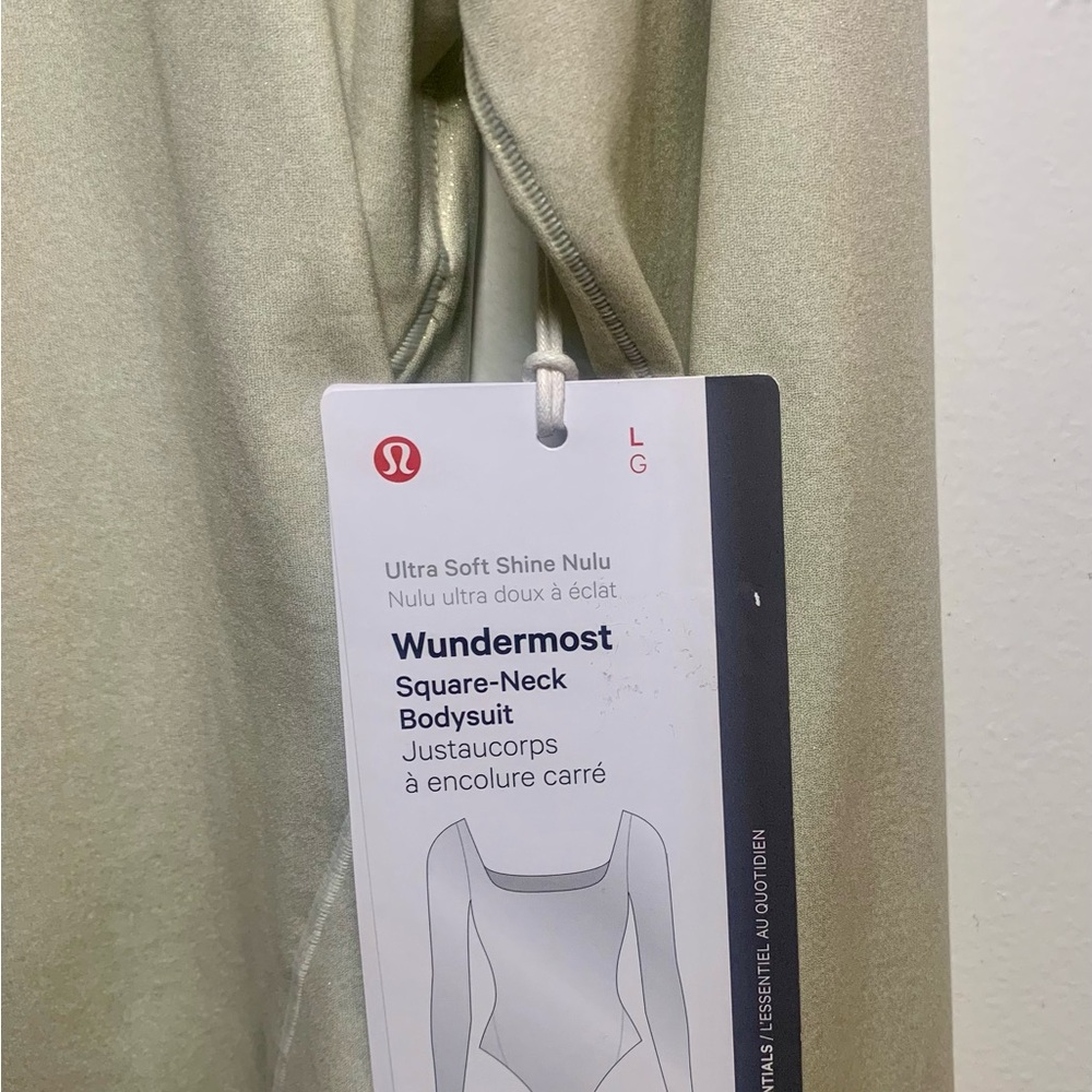Lululemon Wundermost Square-Neck LS Bodysuit Shine Gold LXBO LW3INRS Large - Picture 3 of 10